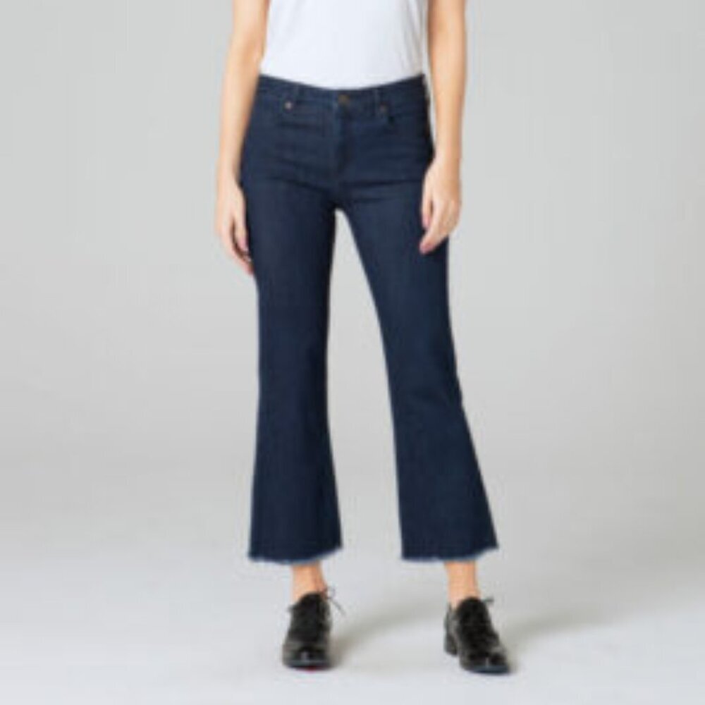 Parker Smith Brynna Cropped Flare Jeans Dark Denim Size 27